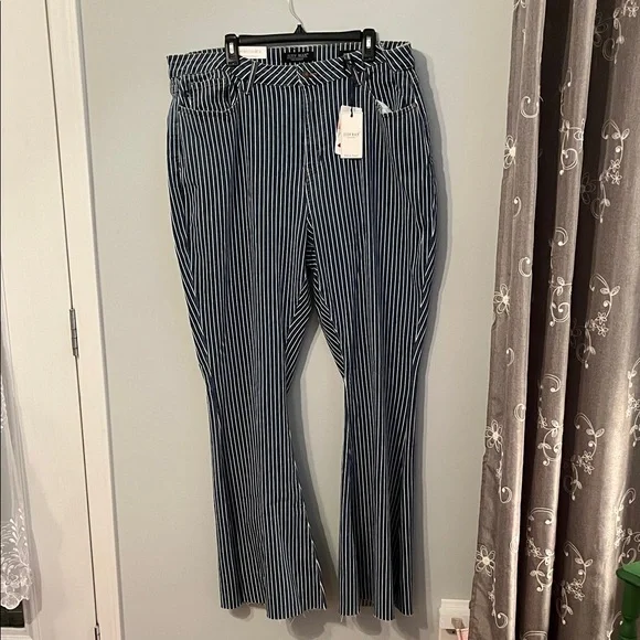 Judy Blue Denim with White Pinstripes - Picture 3 of 9